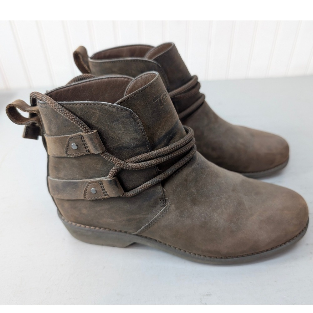 Teva De La Vina Dos Chelsea Shorty Boots Bison Brown Waterproof Leather Womens 8